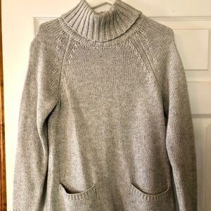 Gray turtleneck sweater tunic
